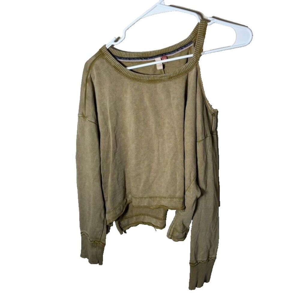 Pilcro Anthropologie Sweatshirt Women's Medium Green Cut Out Pullover